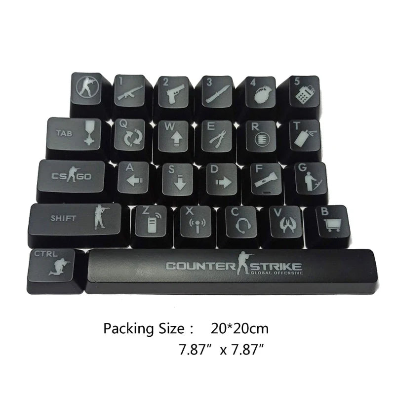 ML test 26 keys ABS Shot Backlit For OEM Cherry MX Mechanical Keyboard CS go Keycap