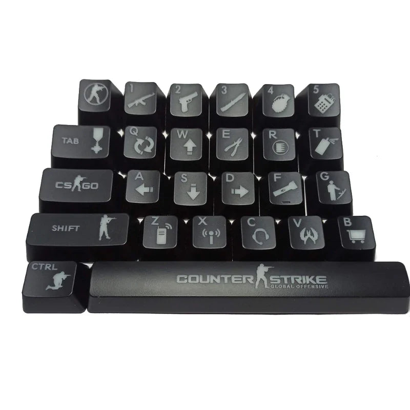 ML test 26 keys ABS Shot Backlit For OEM Cherry MX Mechanical Keyboard CS go Keycap