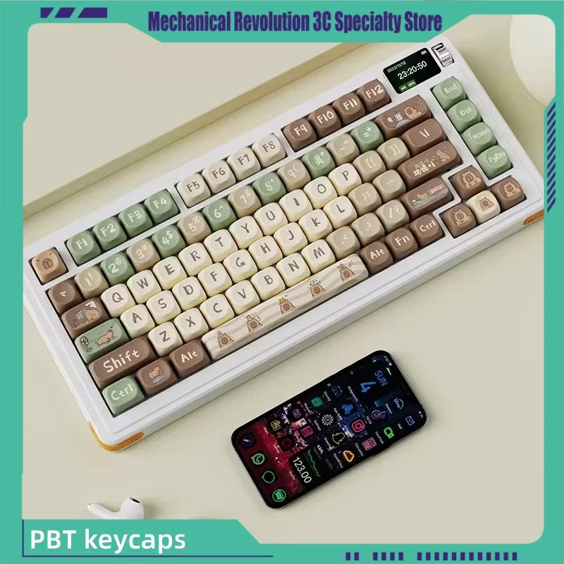Capybara Anime Keycap Moa Profile Pbt Cute Keycaps 131key Cartoon Artisan Key Caps Point Keyboard Cap Mechanical Keyboard Gamer