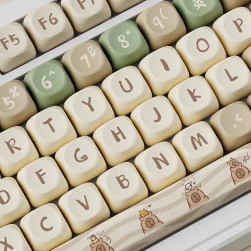 Capybara Anime Keycap Moa Profile Pbt Cute Keycaps 131key Cartoon Artisan Key Caps Point Keyboard Cap Mechanical Keyboard Gamer