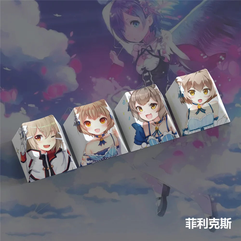 Japanese Anime Cartoon Keycaps Personalized PBT Keycaps Cherry Profile For Mechanical Keyboard Caps Gaming Decoration