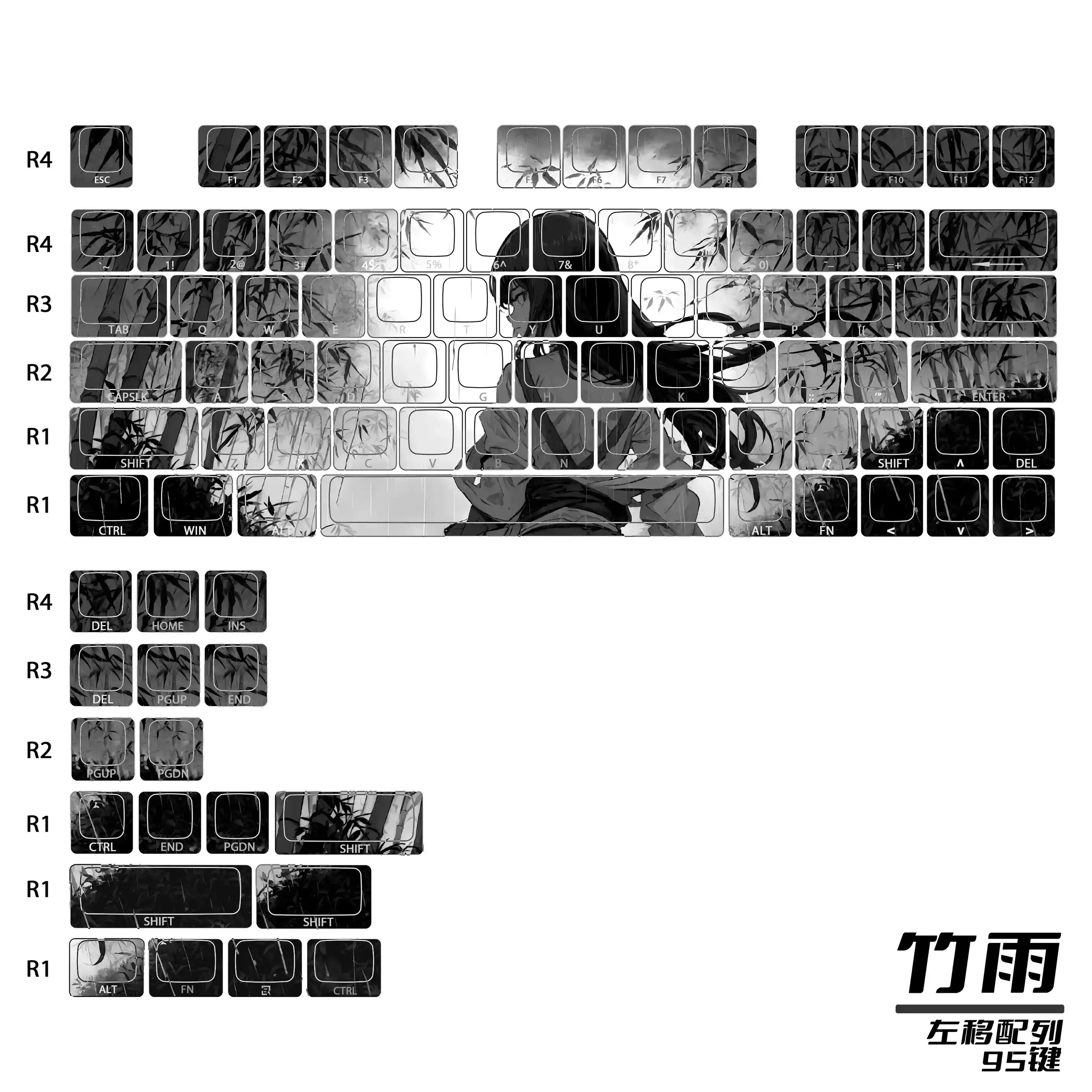 Anime Keycaps for Mechanical Keyboard High-Quality Sublimation PBT Material Suitable for Mad60 68 Keyboards Computer Peripherals