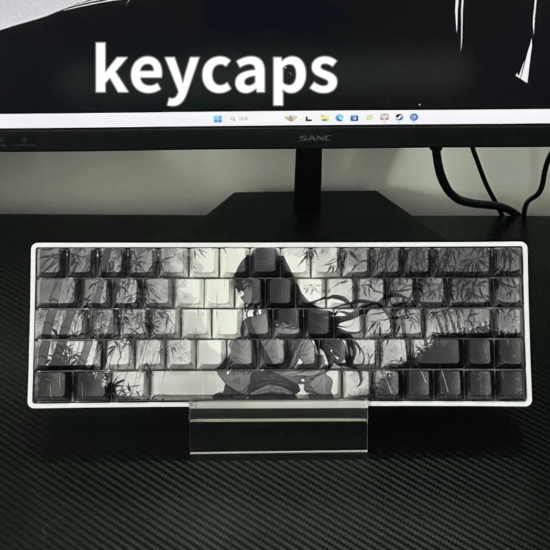 Anime Keycaps for Mechanical Keyboard High-Quality Sublimation PBT Material Suitable for Mad60 68 Keyboards Computer Peripherals