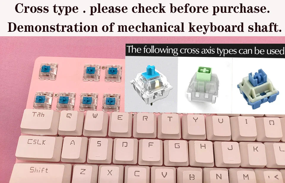 Customize Your Keyboard with Cute Cat Keycaps - PBT Axis Cherry MX Artisan Anime Pink Kawaii Accessories