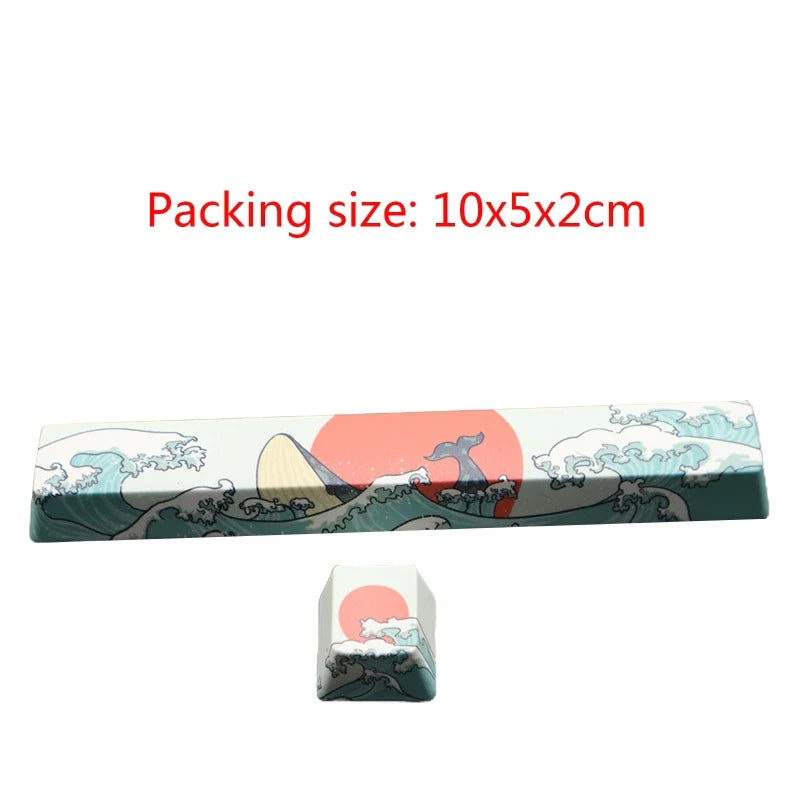 2 Keycaps for Mechanical Keyboard PBT Keycap OEM Profile Personalized Space ESC for Key Cap Coral Sea Theme Spacebar Key