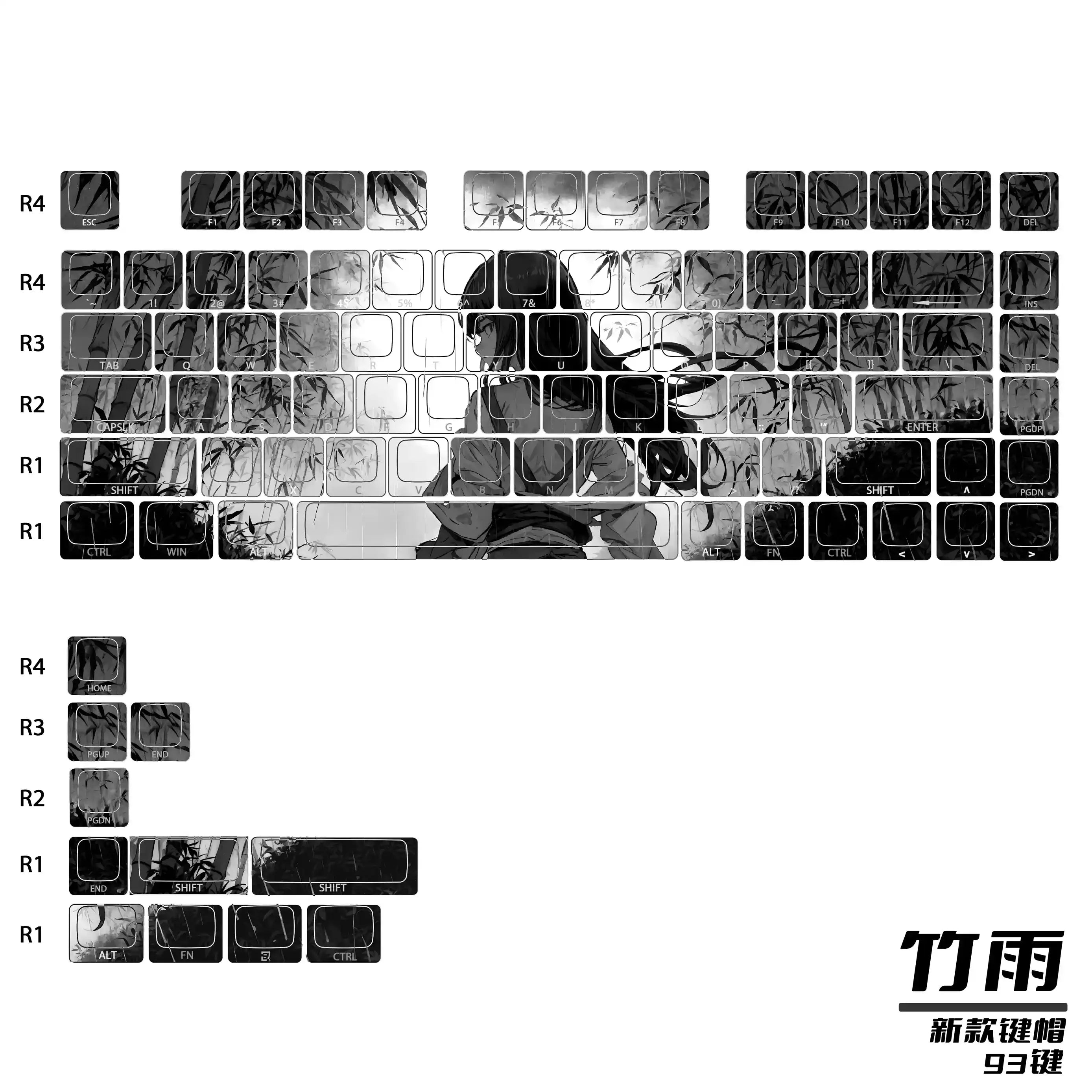 Anime Keycaps for Mechanical Keyboard High-Quality Sublimation PBT Material Suitable for Mad60 68 Keyboards Computer Peripherals