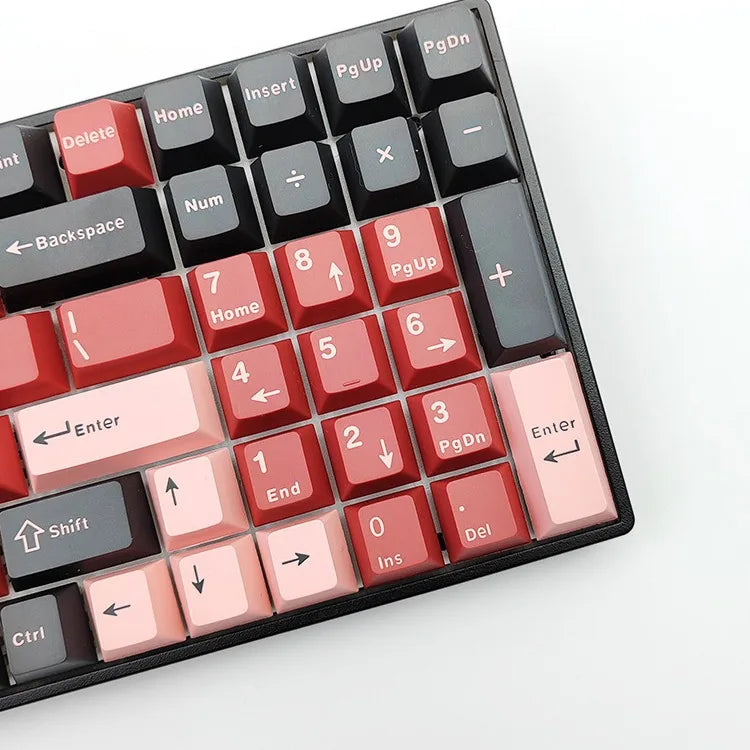 QC vile check tets outdate PBT Double Shot Keycaps 124 Keys Set GMK Key Caps ISO Layout For Mechanical Gaming Keyboard MX Blue Switch Wooting 75